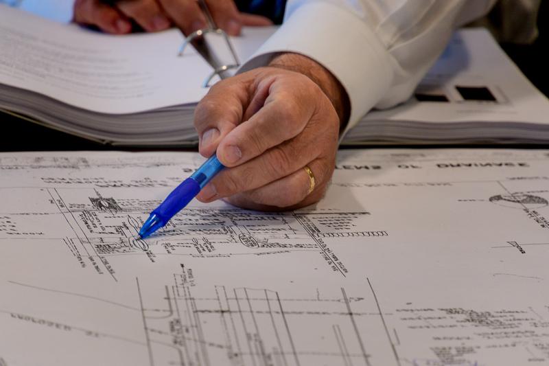 Engineer reviewing plan